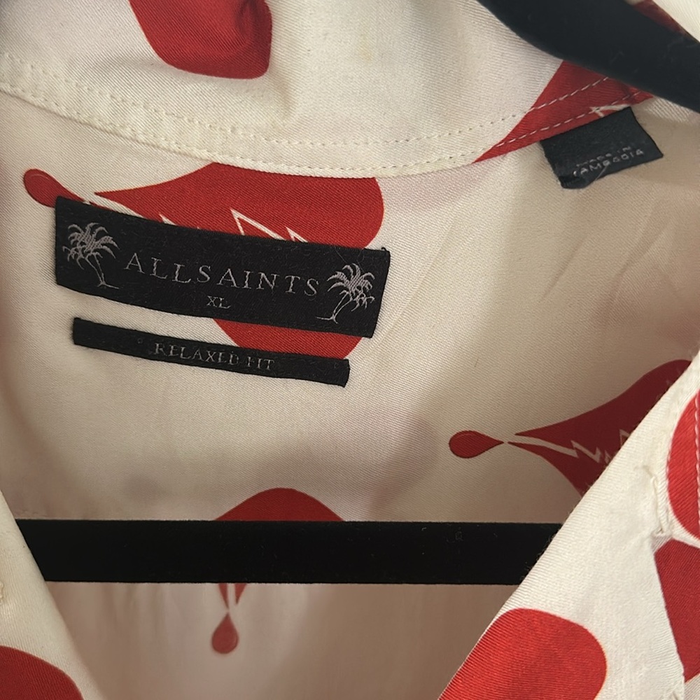 ALLSAINTS Short Sleeve Broken Heart Print Shirt - Med. - Picture 4 of 5